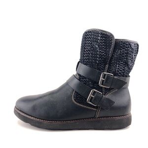 Bionica Nordic Knit Black Leather Winter Boots 11M
